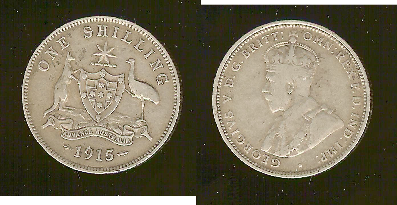 Australian shilling 1915 aF/aVF
